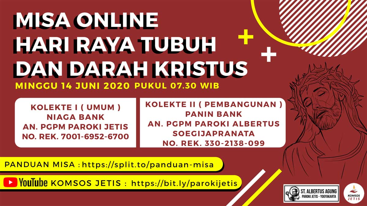 Panduan Misa Online Hari Raya Tubuh & Darah Kristus – 14 Juni 2020 misa online