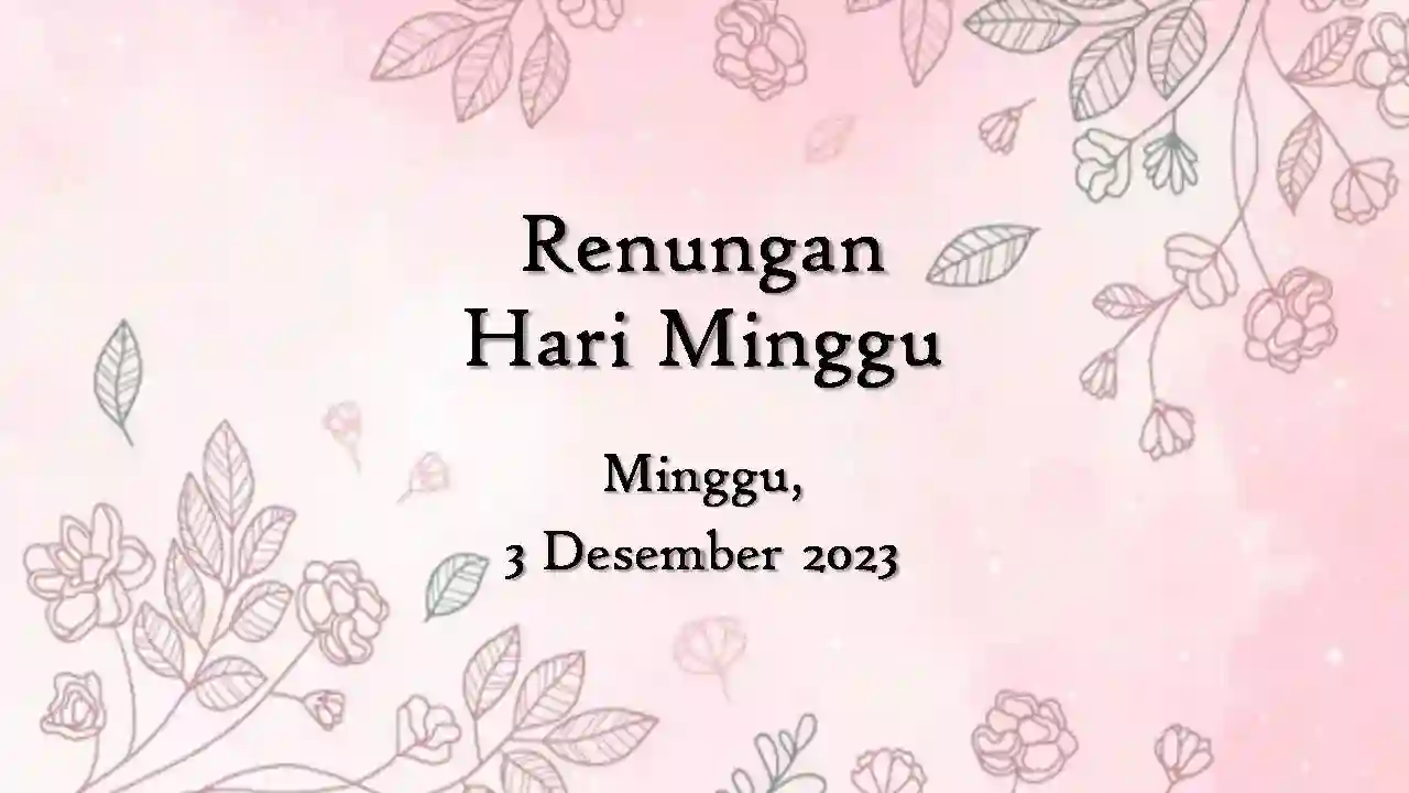 Renungan Harian Katolik Hari Ini 3 Desember 2023 dan Injil renungan harian katolik