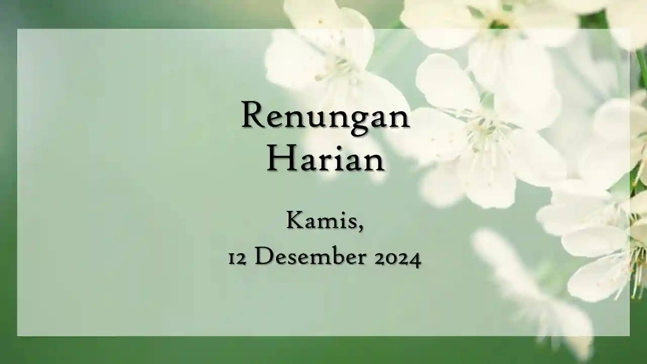 Renungan Harian Hari Ini dan Bacaan Injil 12 Desember 2024 renungan harian hari ini